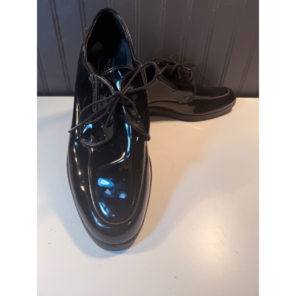 Pronto Uomo Mens Black Patent Formal Tuxedo Oxford Dress Shoes Size 12D